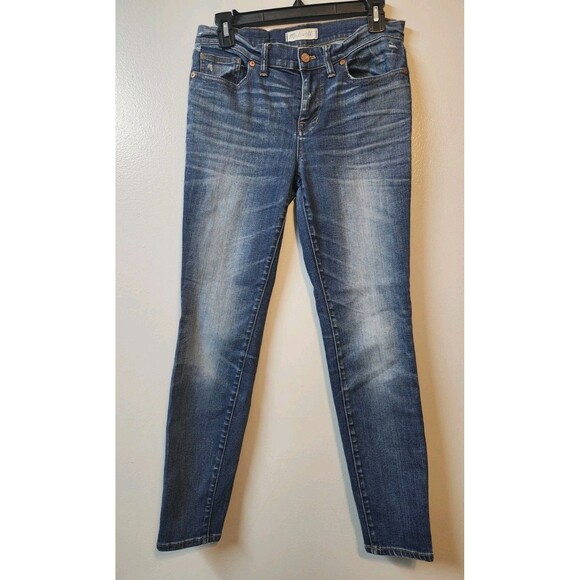 Madewell Womens Slim Skinny Jeans Blue Stretch Medium Wash Mid Rise Denim 28 - Picture 1 of 6